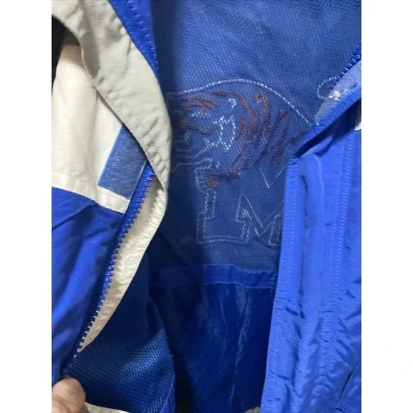 Univ Memphis Tigers Windbreaker Jacket Lined Full Zip Vintage Retro Pro Player L